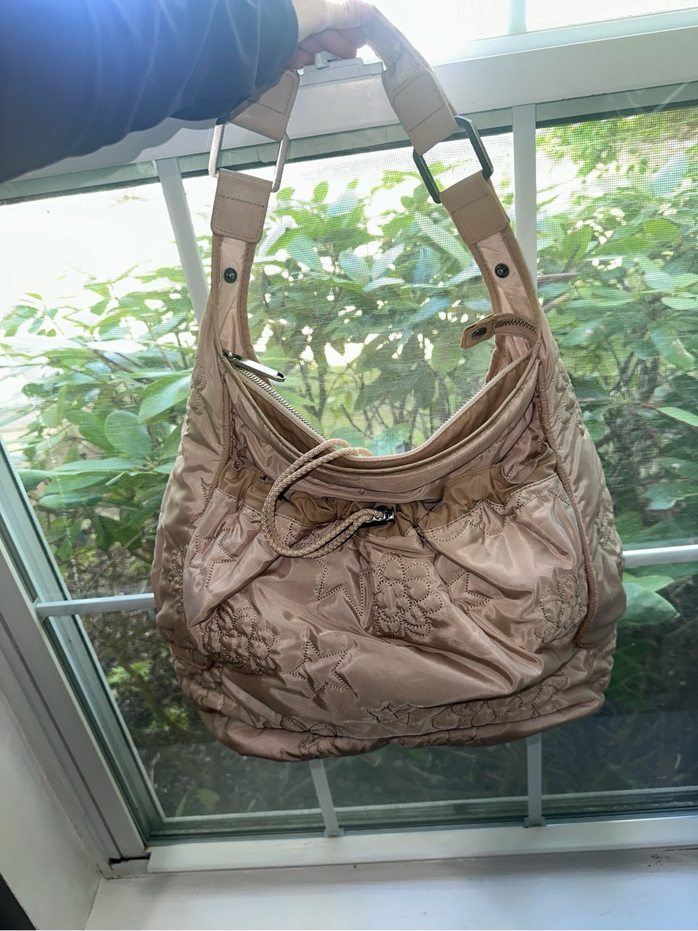 Vintage Stella McCartney Hono Quilted Floral Hobo Shoulder Bag - Blush Pink - Picture 3 of 7